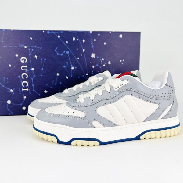 GUCCI MEN'S GUCCI RE WEB SNEAKER WHITE AND GREY 786186 AADJ9 1645 - Image 2