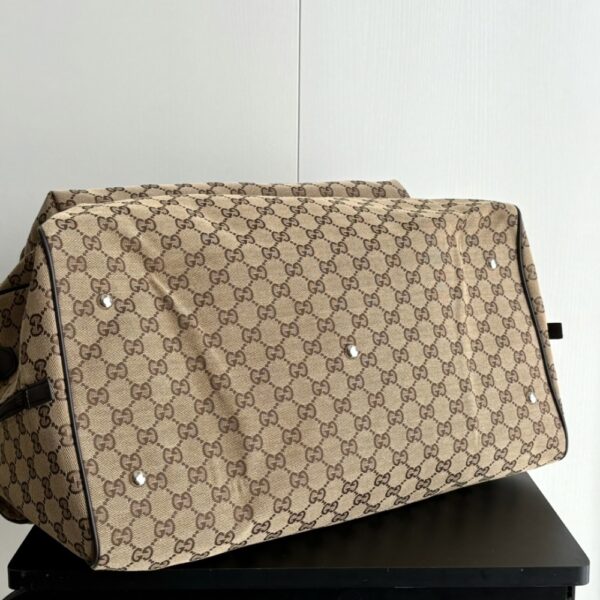 GUCCI MEDIUM GG DUFFLE BAG BEIGE AND DARK BROWN 45CM ‎800185 FADUJ 9854 - Image 5