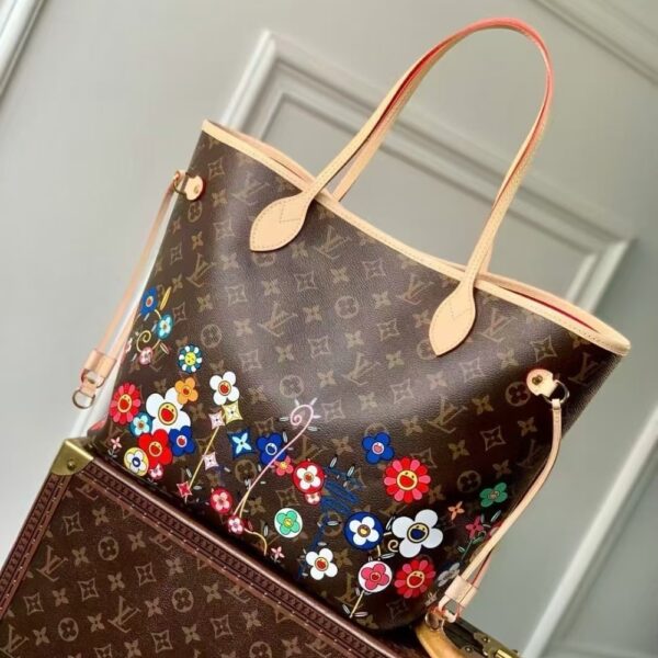 LOUIS VUITTON X TAKASHI MURAKAMI NEVERFULL MM SUPERFLAT BROWN 32CM M13271 - Image 2