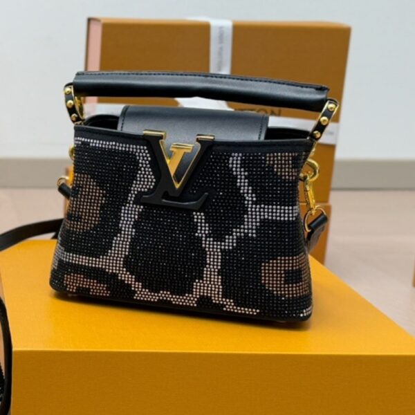 LOUIS VUITTON CAPUCINES MINI BLACK 20CM M13335 - Image 2
