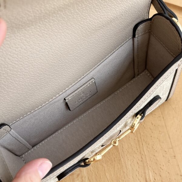GUCCI HORSEBIT 1955 MINI BAG ‎BEIGE AND WHITE GG SUPREME 18CM ‎‎699296 UULBG 9683 - Image 6