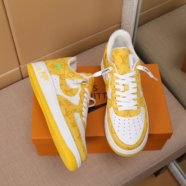LOUIS VUITTON AND NIKE AIR FORCE 1 BY VIRGIL ABLOH  WHITE COMET YELLOW - Image 7