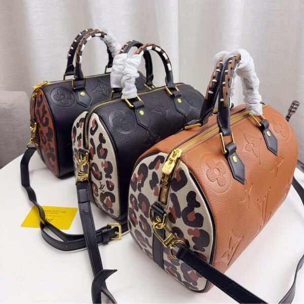 LOUIS VUITTON SPEEDY BANDOULIERE BAG WILD AT HEART MONOGRAM EMPREINTE GIANT BLACK 26CM - Image 9