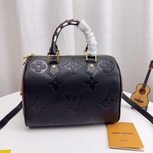 LOUIS VUITTON SPEEDY BANDOULIERE BAG WILD AT HEART MONOGRAM EMPREINTE GIANT BLACK 26CM - Image 6