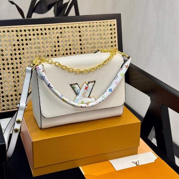 LOUIS VUITTON X TAKASHI MURAKAMI LV TWIST MM SLIM BAG WHITE 23CM M13678 - Image 2