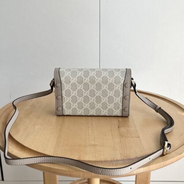 GUCCI HORSEBIT 1955 MINI BAG ‎BEIGE AND WHITE GG SUPREME 18CM ‎‎699296 UULBG 9683 - Image 5