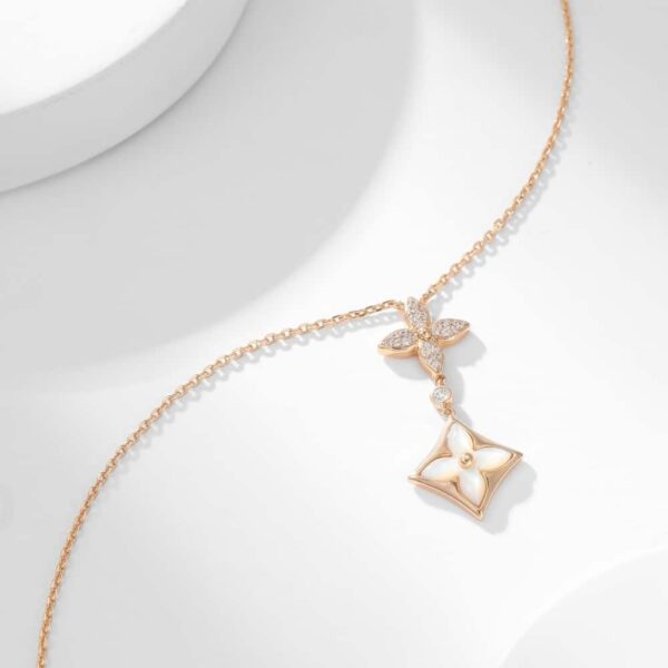 LOUIS VUITTON COLOR BLOSSOM DOUBLE STAR NECKLACE Q94676 - Image 4