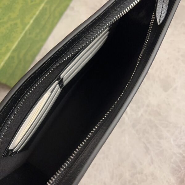 GUCCI GG POUCH WITH GREY TRIM BLACK 18CM 768255 FACQC 1048 - Image 4
