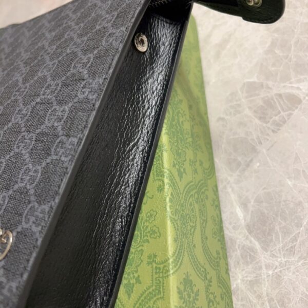 GUCCI GG POUCH WITH GREY TRIM BLACK 18CM 768255 FACQC 1048 - Image 5