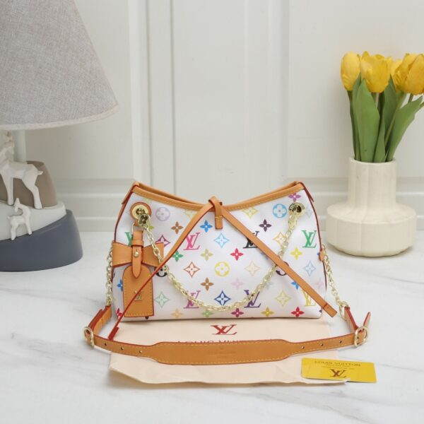 LOUIS VUITTON CARRYALL BB BAG MONOGRAM MULTICOLORE BLANC 26CM - Image 2