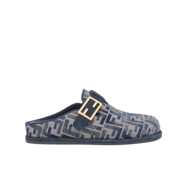 FENDI FEEL FF DENIM MULES BLUE 8R8448AKZPF1PZ7