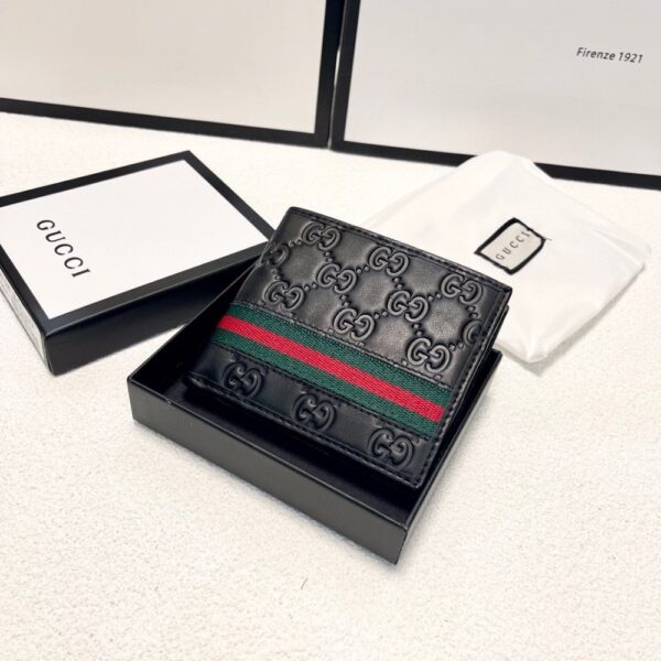 GUCCI GUCCISSIMA WEB BIFOLD WALLET BLACK 11CM - Image 2