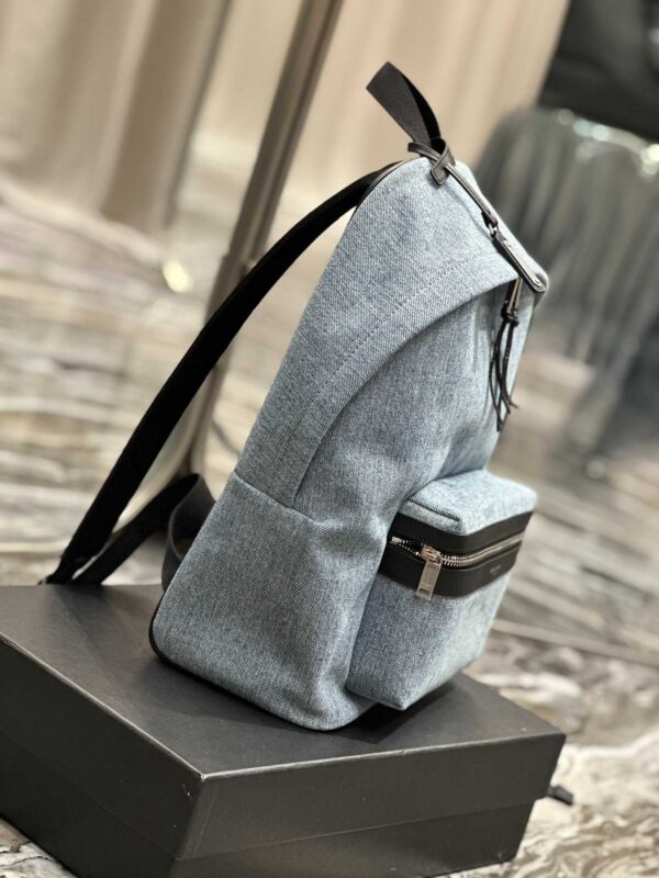 SAINT LAURENT CITY DENIM BACKPACK BAGS BLUE - Image 2