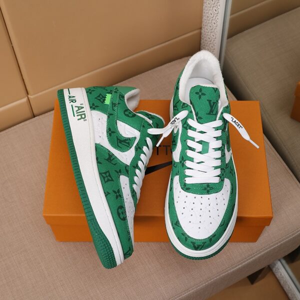 LOUIS VUITTON AND NIKE AIR FORCE 1 BY VIRGIL ABLOH  WHITE COMET GREEN - Image 9