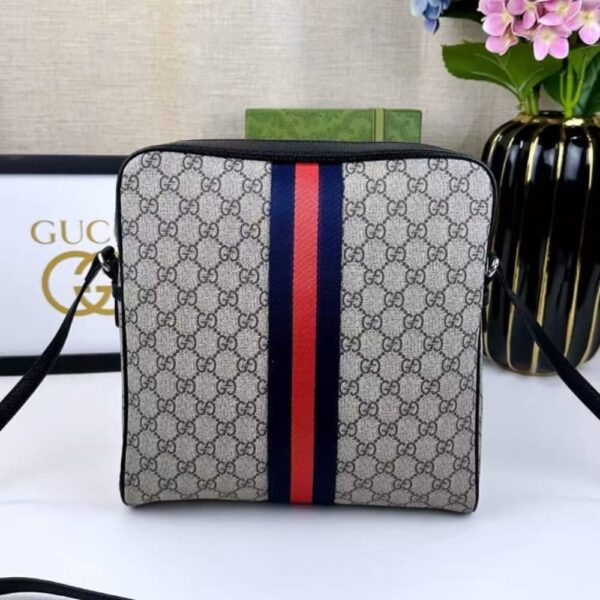 GUCCI OPHIDIA SMALL MESSENGER BAG BEIGE AND BLUE GG SUPREME 28CM ‎547926 96IWN 4076 - Image 4