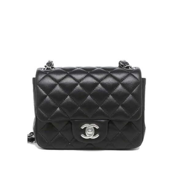 CHANEL MINI FLAP BAG BLACK 20CM