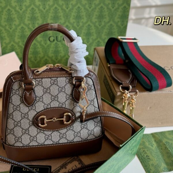 GUCCI HORSEBIT 1955 BEIGE DARK BROWN 20CM - Image 4