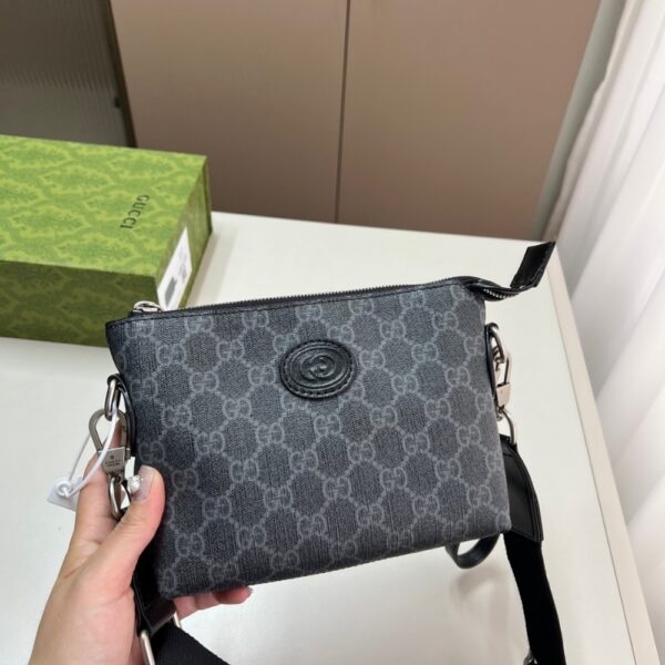 GUCCI MESSENGER BAG WITH INTERLOCKING G BLACK 29CM - Image 2