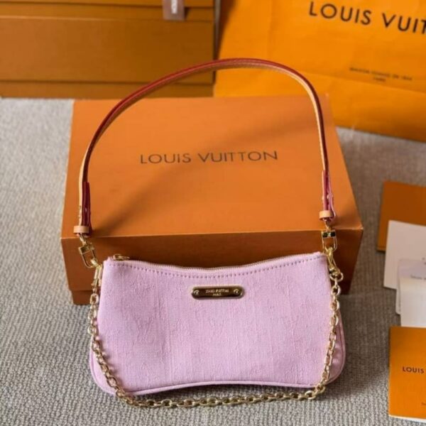 LOUIS VUITTON LIV POCHETTE MONOGRAM DENIM WASHED PINK 24CM M14159 - Image 2