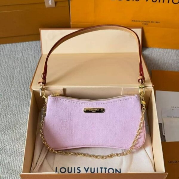 LOUIS VUITTON LIV POCHETTE MONOGRAM DENIM WASHED PINK 24CM M14159 - Image 3