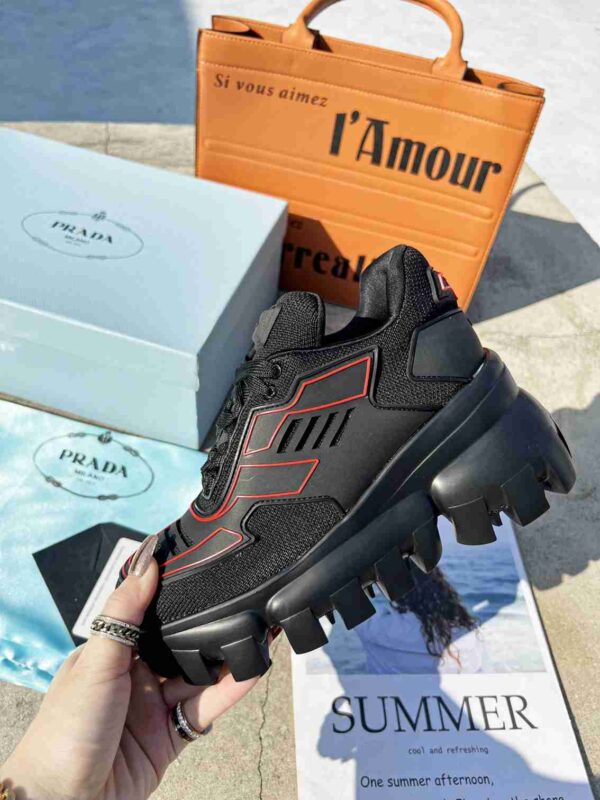 PRADA CLOUDBUST THUNDER SNEAKERS WITH BLACK AND RED 2EG2933LGNF0002 - Image 2