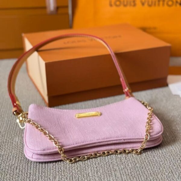LOUIS VUITTON LIV POCHETTE MONOGRAM DENIM WASHED PINK 24CM M14159 - Image 4