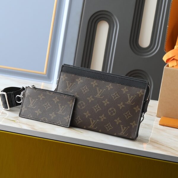 LOUIS VUITTON GASTON WEARABLE WALLET MONOGRAM MACASSAR COATED CANVAS BROWN 18CM M14036 - Image 2