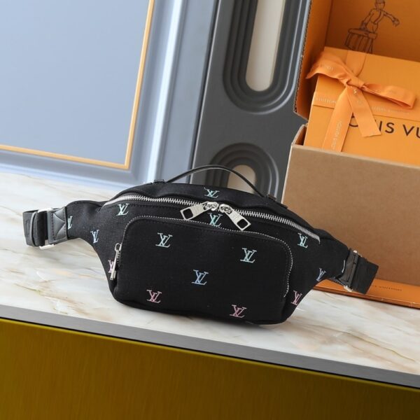 LOUIS VUITTON RUSH BUMBAG BLASON DENIM BLACK 30CM M13961 - Image 2