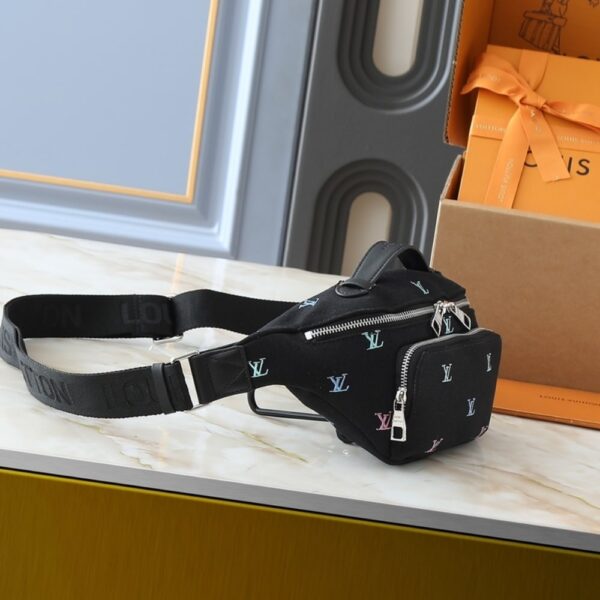 LOUIS VUITTON RUSH BUMBAG BLASON DENIM BLACK 30CM M13961 - Image 3