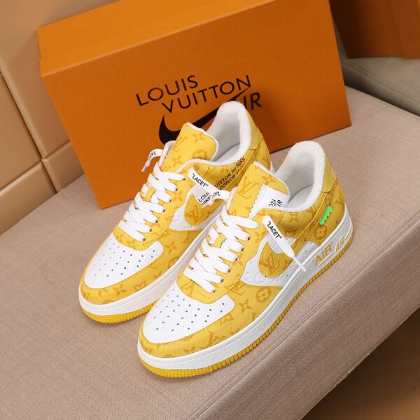 LOUIS VUITTON AND NIKE AIR FORCE 1 BY VIRGIL ABLOH  WHITE COMET YELLOW - Image 9