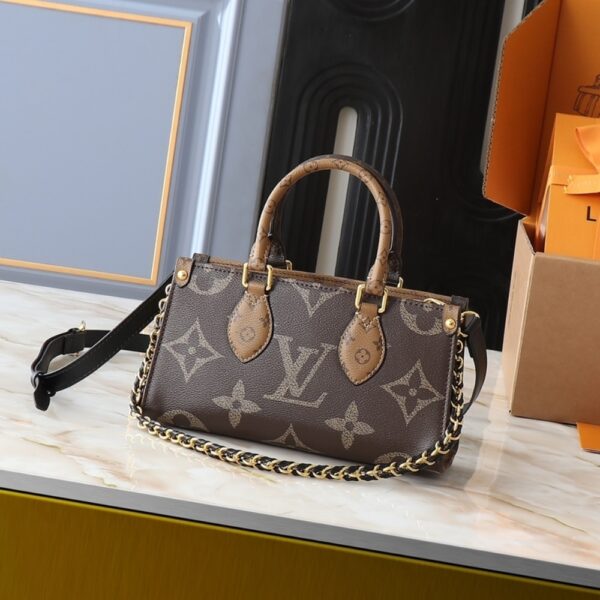 LOUIS VUITTON ONTHEGO EAST WEST CHAIN MONOGRAM REVERSE BROWN 25CM M14236 - Image 2