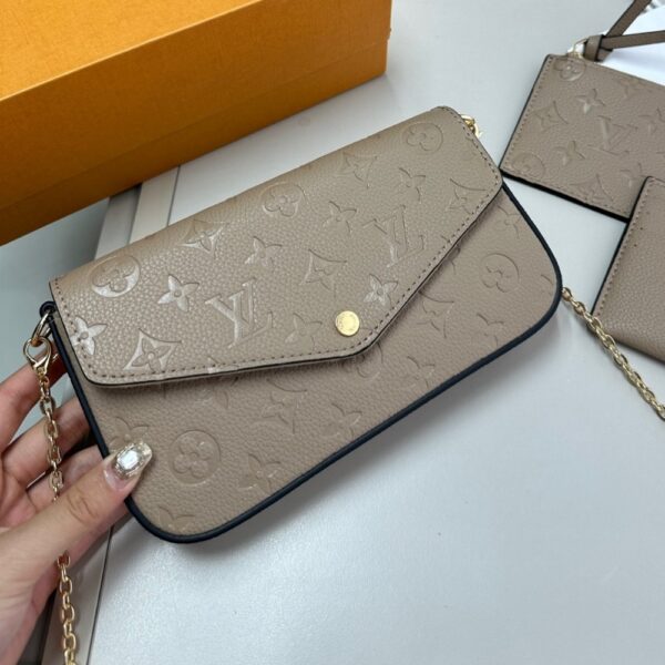 LOUIS VUITTON FELICIE POCHETTE MONOGRAM BAG BEIGE 21CM M82609 - Image 2
