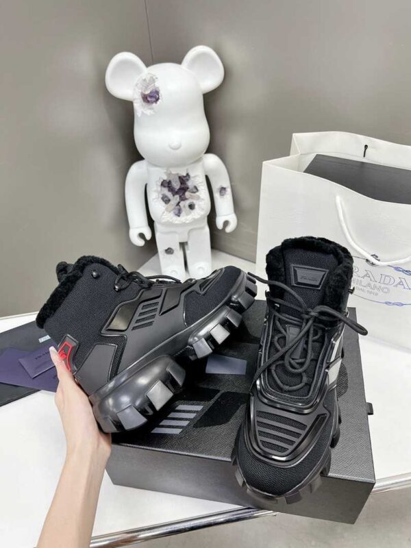 PRADA CLOUDBUST THUNDER HIGH TOP SNEAKERS BLACK - Image 5