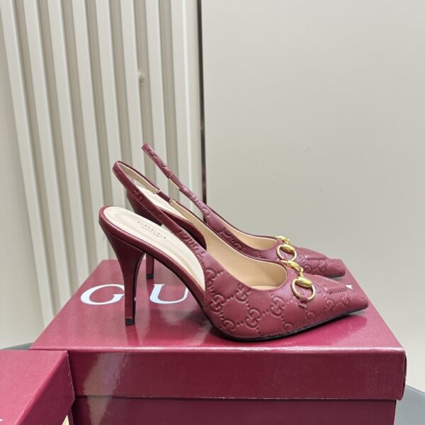 GUCCI WOMEN'S HORSEBIT PUMP GG LEATHER ROSSO ANCORA RED ‎792065 AAEGJ 6207 - Image 5