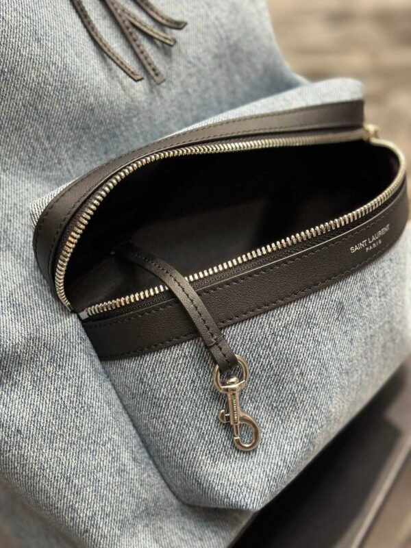 SAINT LAURENT CITY DENIM BACKPACK BAGS BLUE - Image 4