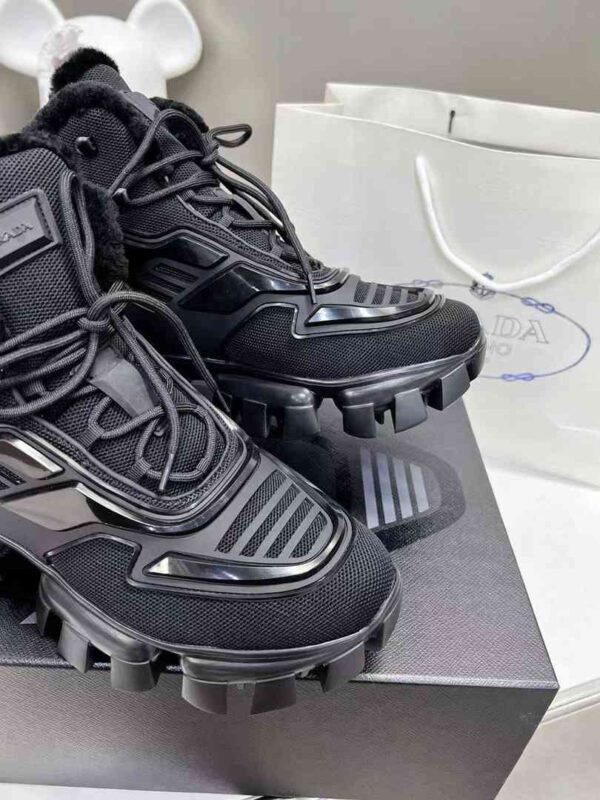 PRADA CLOUDBUST THUNDER HIGH TOP SNEAKERS BLACK - Image 2