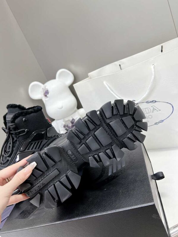 PRADA CLOUDBUST THUNDER HIGH TOP SNEAKERS BLACK - Image 4