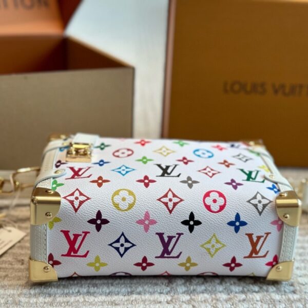 LOUIS VUITTON X TAKASHI MURAKAMI SIDE TRUNK MM BAG MULTICOLORE BLANC 23CM M14046 - Image 6