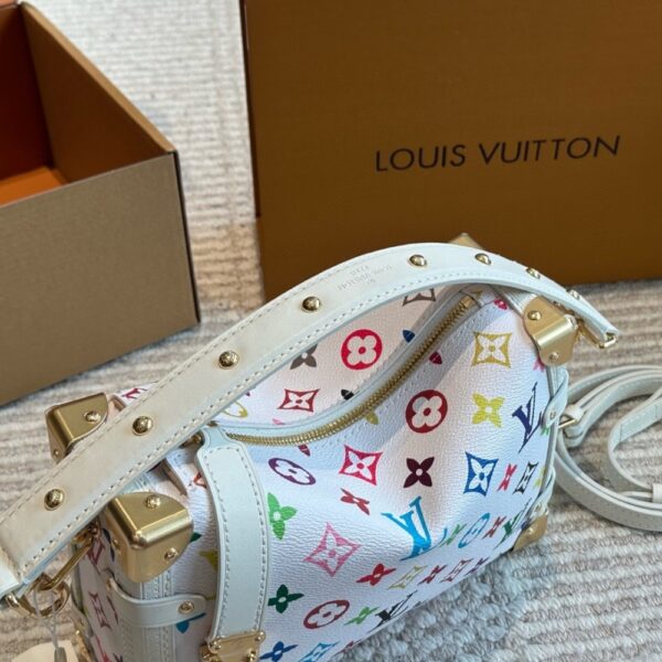 LOUIS VUITTON X TAKASHI MURAKAMI SIDE TRUNK MM BAG MULTICOLORE BLANC 23CM M14046 - Image 7