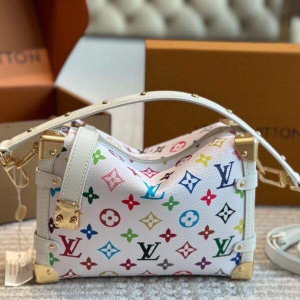 LOUIS VUITTON X TAKASHI MURAKAMI SIDE TRUNK MM BAG MULTICOLORE BLANC 23CM M14046 - Image 8