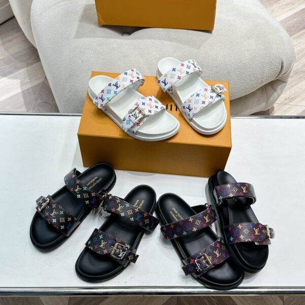 LOUIS VUITTON X TAKASHI MURAKAMI BOM DIA FLAT COMFORT MULE BLACK 1AGXUB - Image 7
