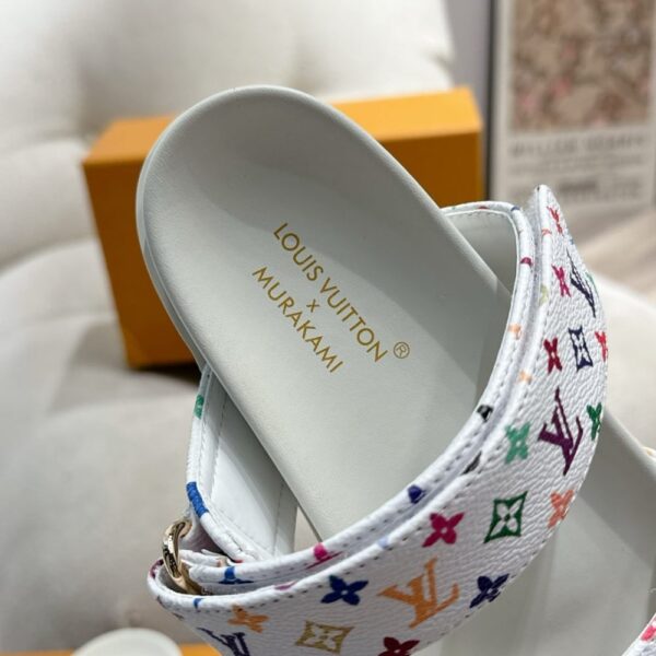 LOUIS VUITTON X TAKASHI MURAKAMI BOM DIA FLAT COMFORT MULE WHITE 1AGXTV - Image 4