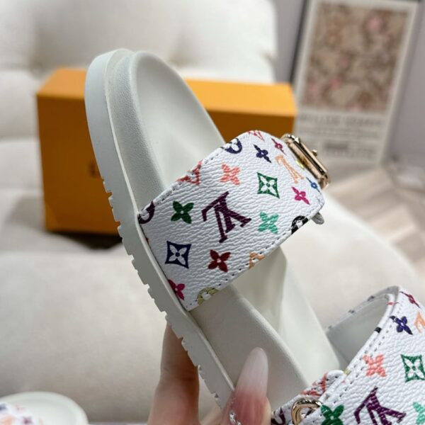 LOUIS VUITTON X TAKASHI MURAKAMI BOM DIA FLAT COMFORT MULE WHITE 1AGXTV - Image 5