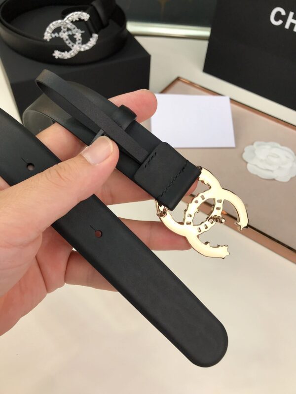 CHANEL BELT DOUBLE C PEARLS 28MM - Image 4