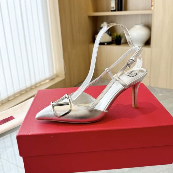 VALENTINO VLOGO SIGNATURE SLINGBACK PUMP IN SILVER 3W0S0R01YJS S13 - Image 2