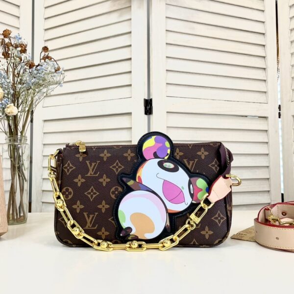 LOUIS VUITTON X TAKASHI MURAKAMI POCHETTE MONOGRAM BROWN 28CM M13440 - Image 2