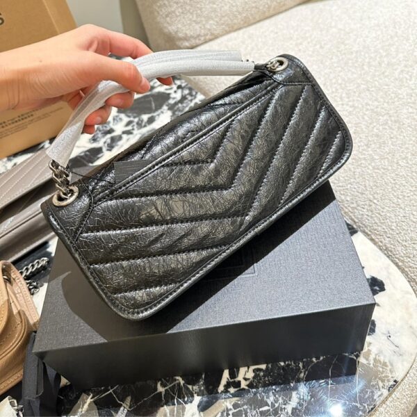 SAINT LAURENT MINI MATELASSE MONOGRAM NIKI BAG BLACK 26CM - Image 3