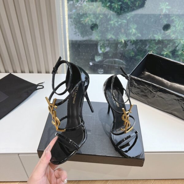 SAINT LAURENT CASSANDRA SANDALS IN BLACK 6301091TVKK1000 - Image 5