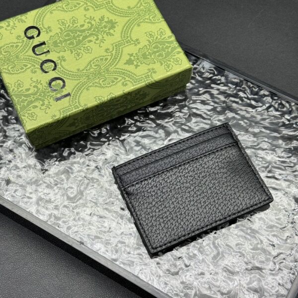 GUCCI ANIMALIER LEATHER CARD CASE BLACK 10CM 523685 DJ20T 1000 - Image 6