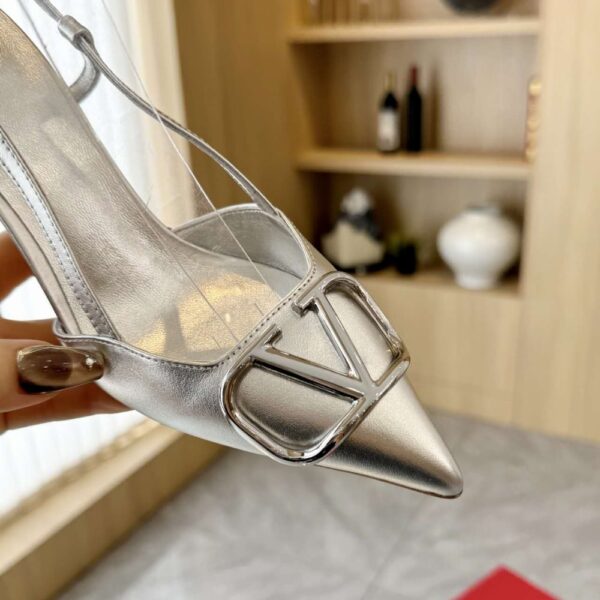 VALENTINO VLOGO SIGNATURE SLINGBACK PUMP IN SILVER 3W0S0R01YJS S13 - Image 4